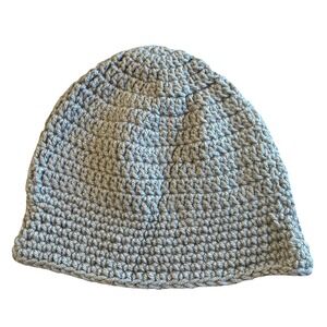 Beanie Hat Unisex One‎ Size Gray Crochet Handmade NEW